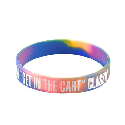 معصم سليكوني مخصص ، لون محفوف ملء معصم سليكوني مع شعارك المزود