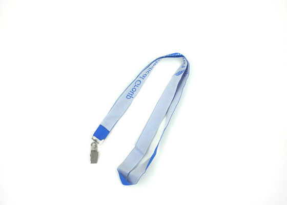 خيوط الرقبة المنسوجة حسب الطلب مواد حماية البيئة مع شريط شارة معدنية المزود