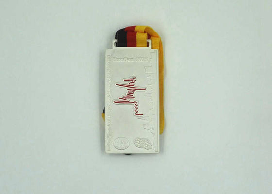 الميداليات الرياضية الترويجية الناعمة المسمار المطبوعة حسب الطلب في 90mmx45mmx5mm المزود