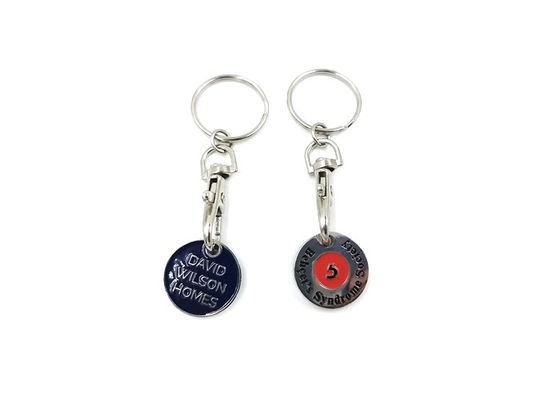 علبة عملات التسوق المعدنية المخصصة سلاسل المفاتيح الإيبوكسي الناعمة المزود