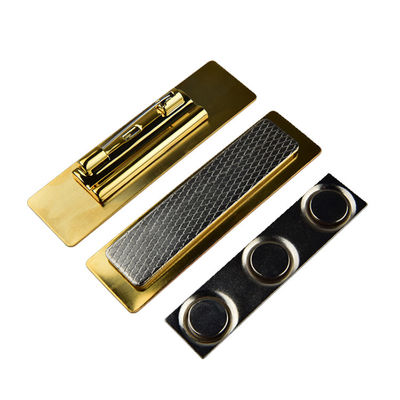 تعريف تجاري مخصص شعار معدني عقدة غطاء الذهبية علامة اسم شارة مع حامل مغناطيس المزود